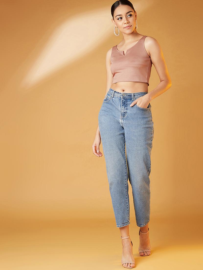 notch neck crop top - 17016314 - Zoom Image - 4