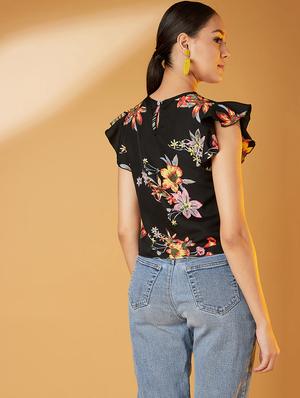 strap detail floral top - 17016315 - Standard Image - 3