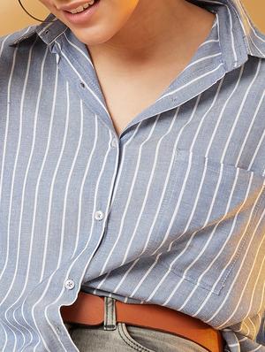 boxy high-low shirt - 17016326 - Standard Image - 5