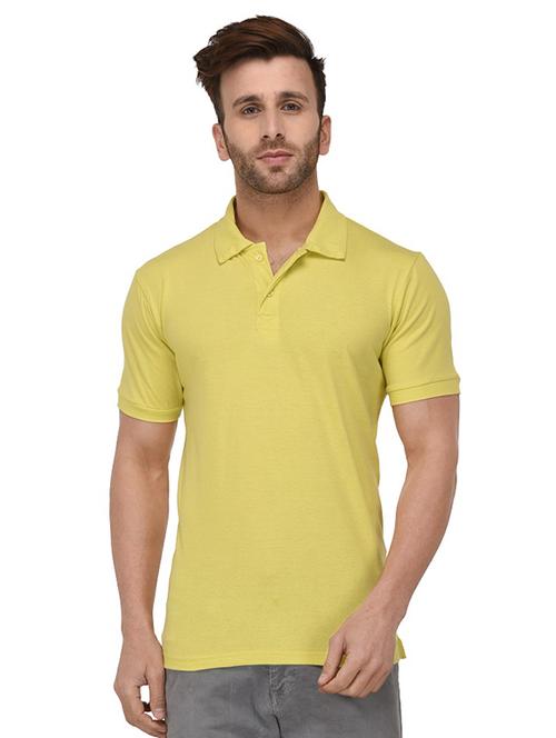 yellow solid polo t-shirt - 17016486 - Standard Image - 1