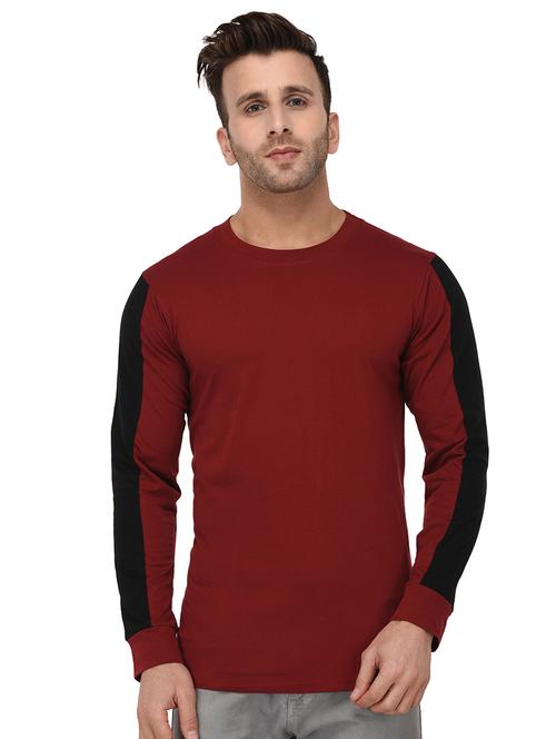 maroon taped t-shirt - 17016487 - Very Small Image - 1
