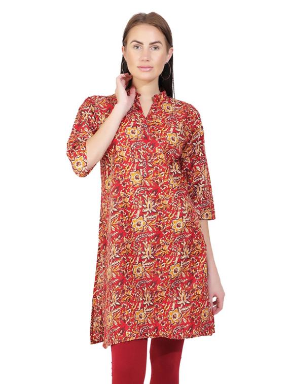 floral print straight kurti - 17017253 - Zoom Image - 1
