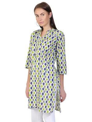 geometric print straight kurti - 17017254 - Standard Image - 2