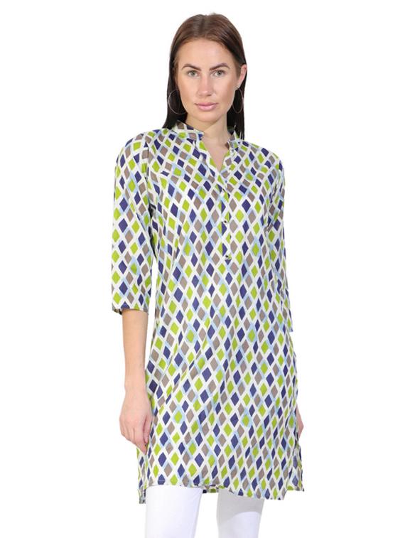 geometric print straight kurti - 17017254 - Zoom Image - 1