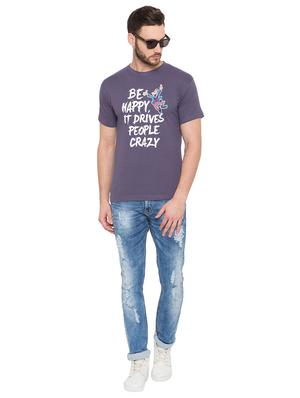 grey typographic front print t-shirt - 17018201 - Standard Image - 4