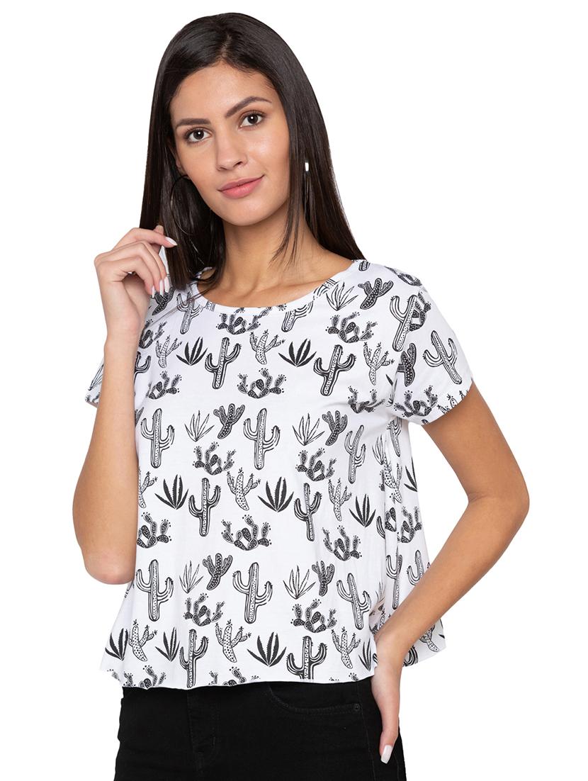 round neck printed top - 17018304 - Zoom Image - 1