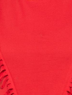 round neck fringed top - 17018306 - Standard Image - 5