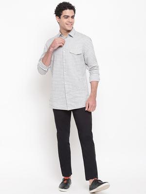 black solid flat front casual trouser - 17018701 - Standard Image - 4
