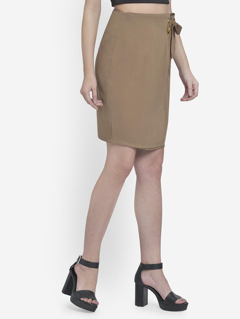 eyelet tie up wrap skirt - 17018785 - Zoom Image - 2