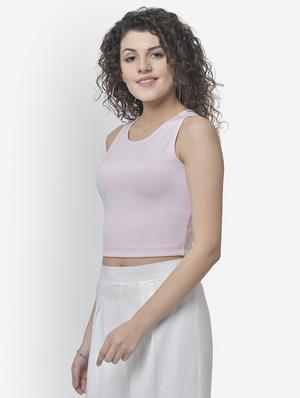 round neck scuba crop top - 17018797 - Standard Image - 2
