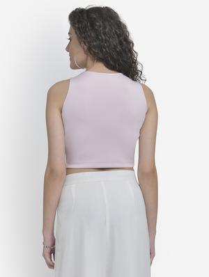 round neck scuba crop top - 17018797 - Standard Image - 4