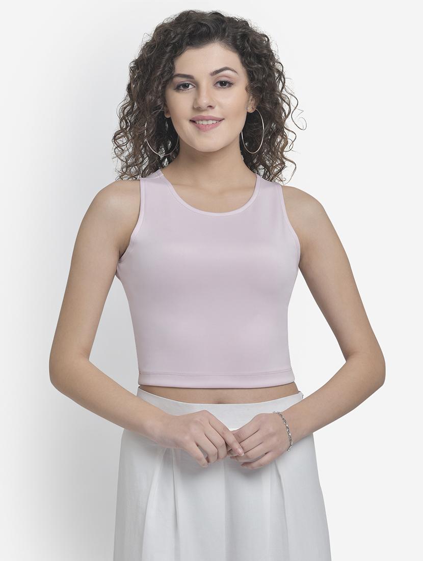 round neck scuba crop top - 17018797 - Zoom Image - 1
