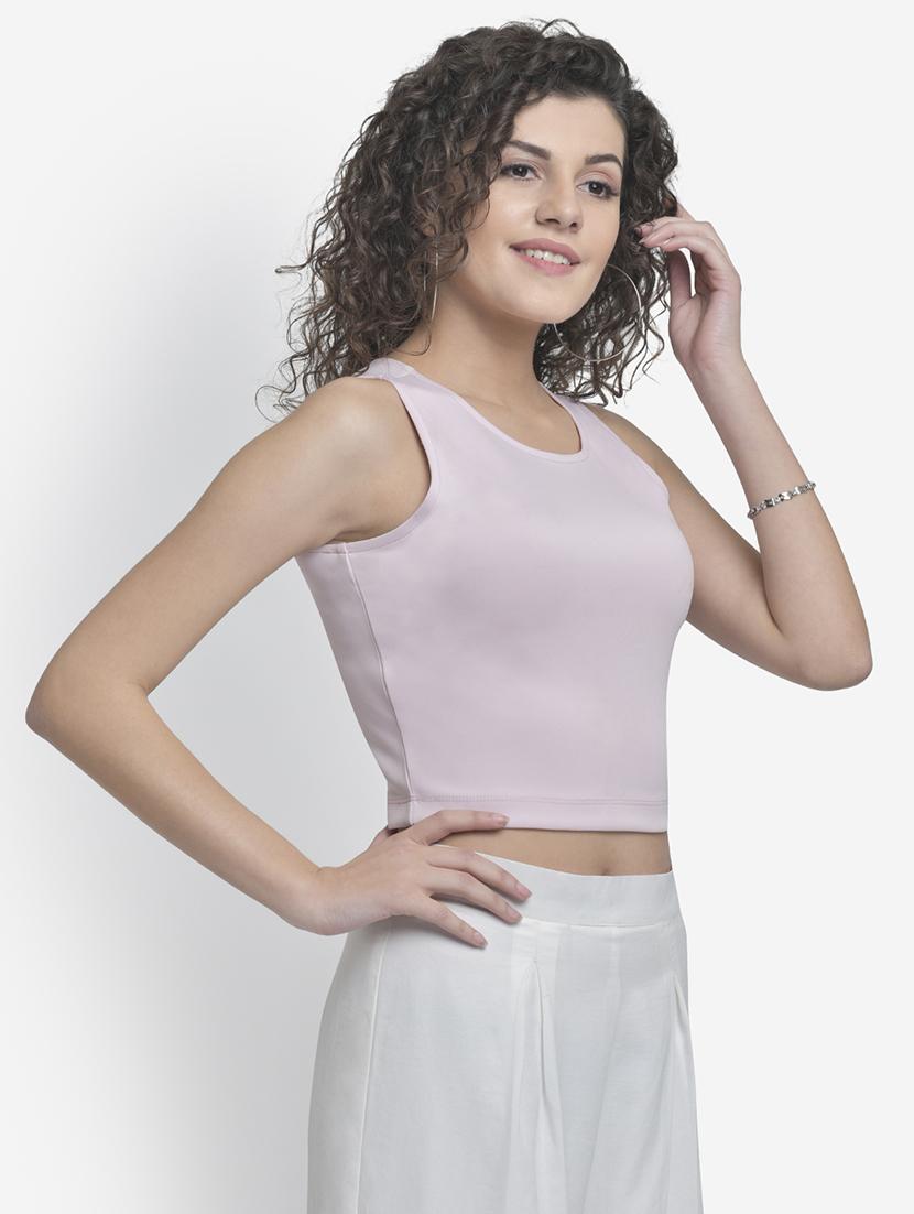round neck scuba crop top - 17018797 - Zoom Image - 3