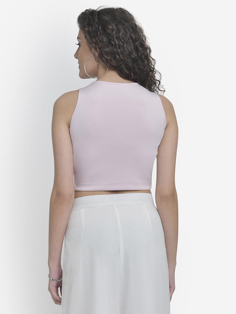 round neck scuba crop top - 17018797 - Zoom Image - 4