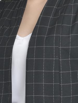 front open checkered blazer - 17018801 - Standard Image - 6