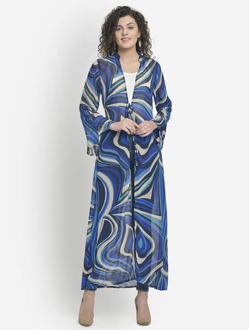 tie front bell sleeved shrug - 17018802 - Standard Image - 1