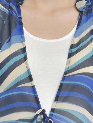 tie front bell sleeved shrug - 17018802 - Standard Image - 6