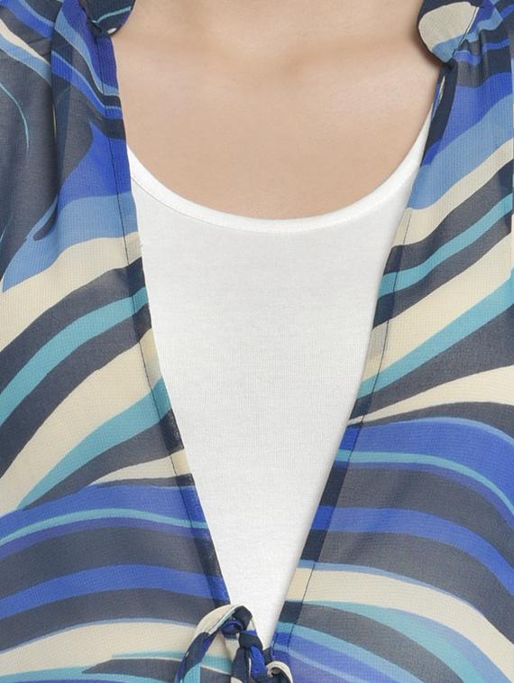 tie front bell sleeved shrug - 17018802 - Zoom Image - 6