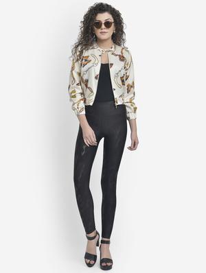 mandarin neck chain print summer jacket - 17018803 - Standard Image - 5