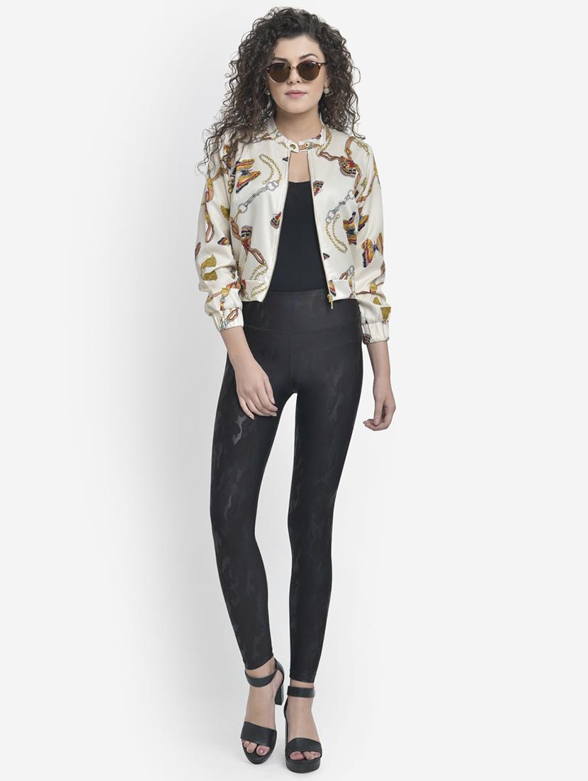mandarin neck chain print summer jacket - 17018803 - Zoom Image - 5