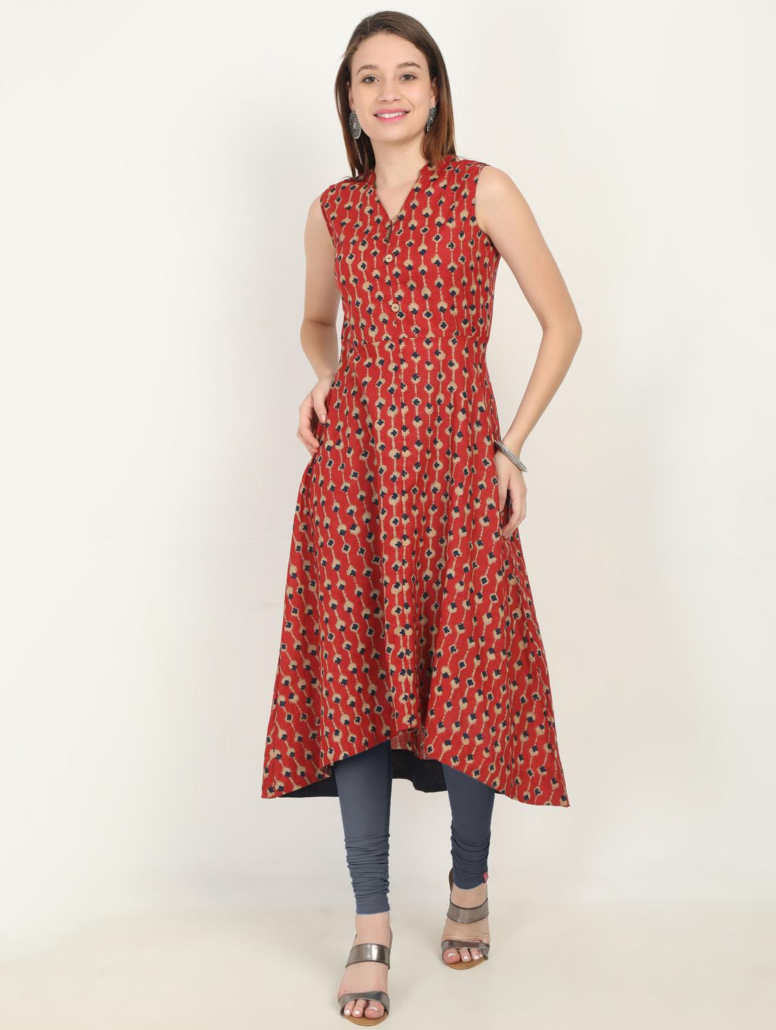 printed a-line kurta - 17019193 - Zoom Image - 1