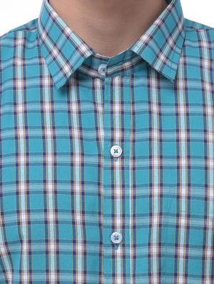 blue checkered casual shirt - 17019260 - Standard Image - 5