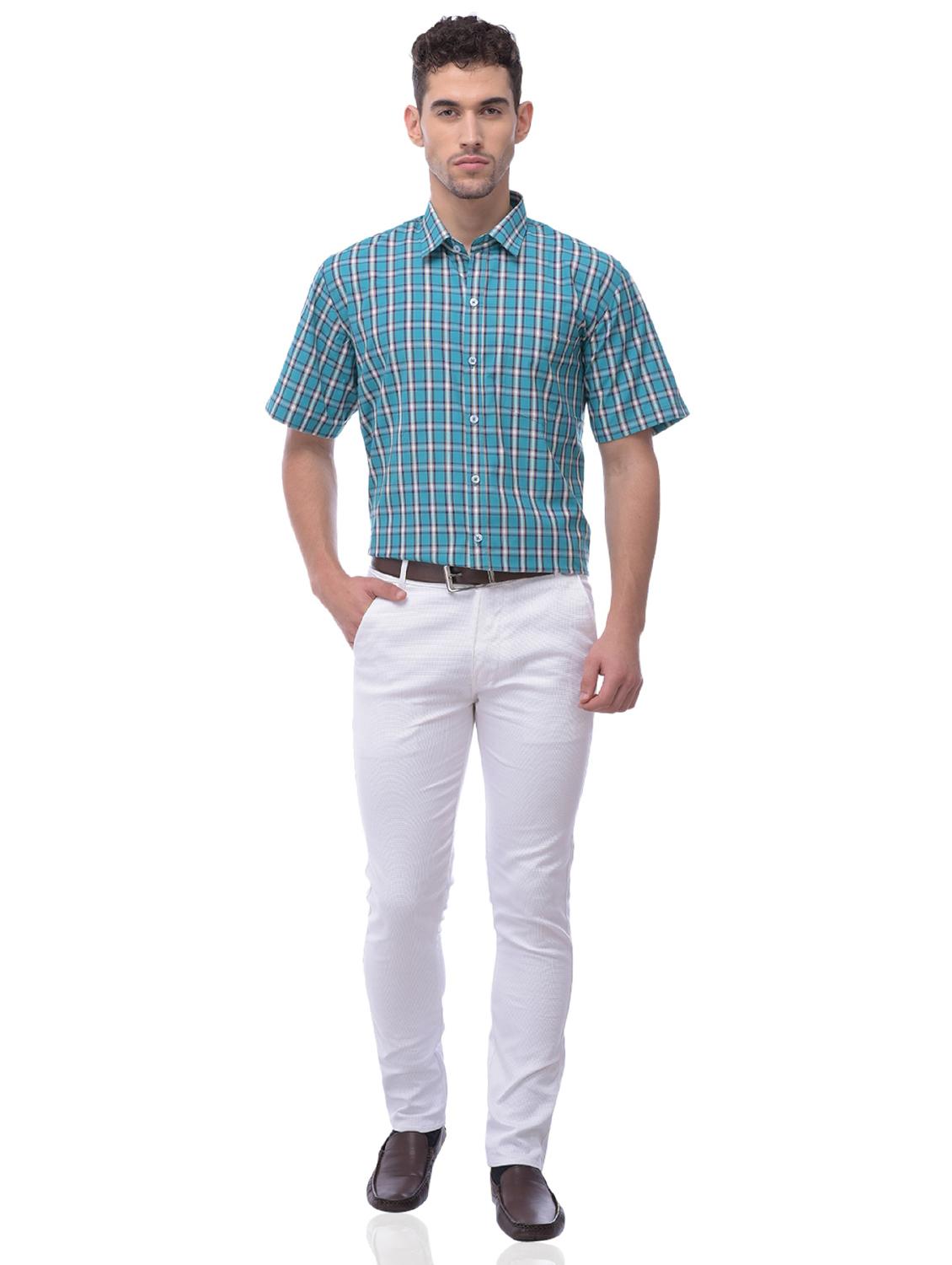 blue checkered casual shirt - 17019260 - Zoom Image - 4