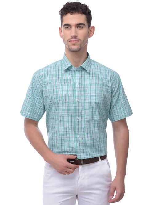 green checkered casual shirt - 17019262 - Standard Image - 1