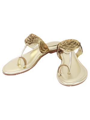 gold one toe sandals - 17019585 - Standard Image - 3