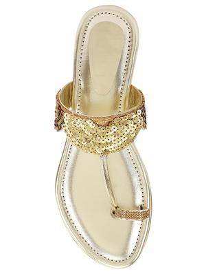 gold one toe sandals - 17019585 - Standard Image - 4