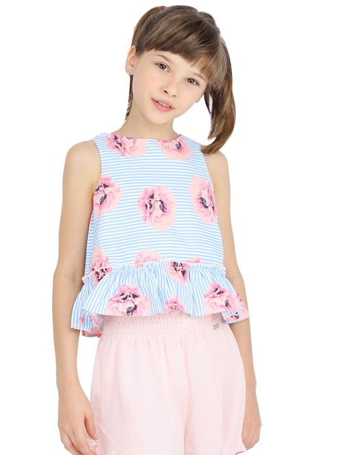 blue polyester a-line top - 17019726 - Very Small Image - 1
