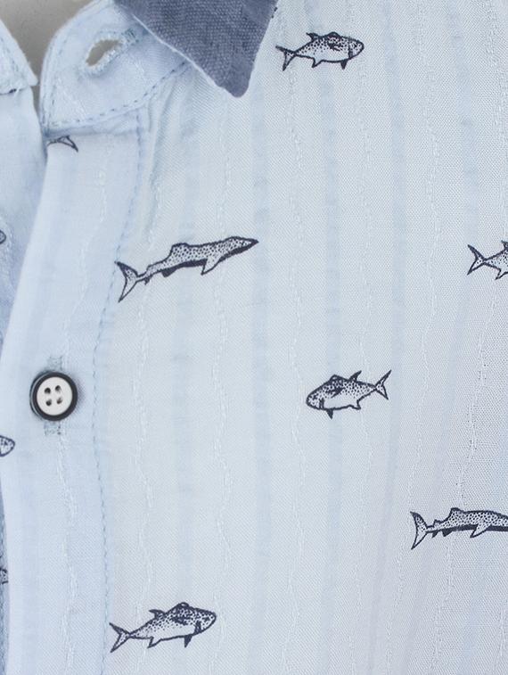 blue cotton shirt - 17019758 - Zoom Image - 3