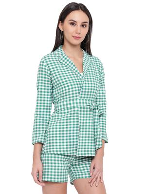 tie front checkered summer jacket - 17019819 - Standard Image - 2