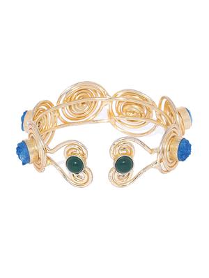 blue metal cuffs bracelet - 17020009 - Standard Image - 2