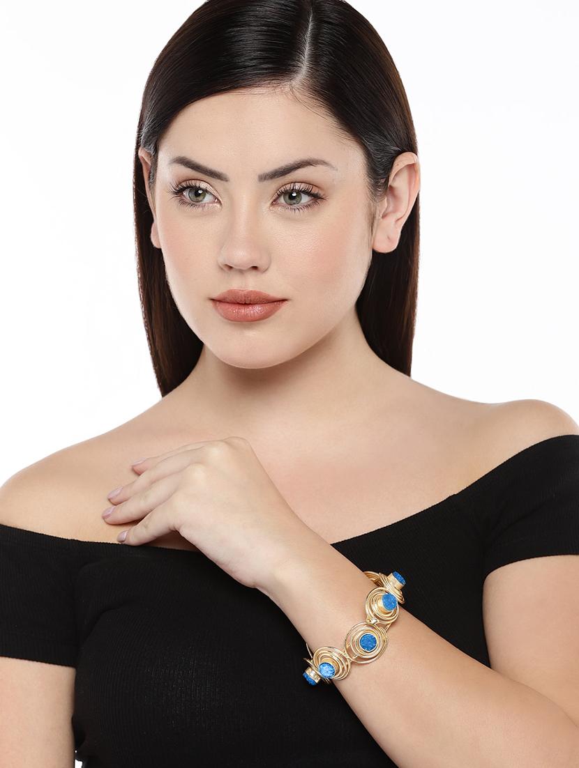 blue metal cuffs bracelet - 17020009 - Zoom Image - 3
