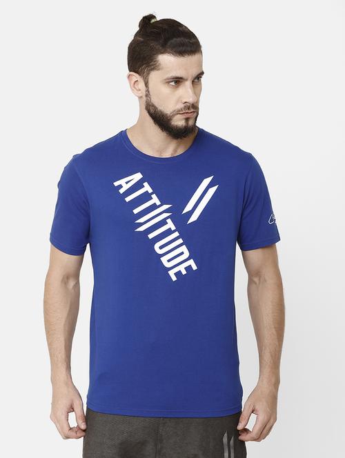 blue typographic chest print tshirt - 17020335 - Very Small Image - 1