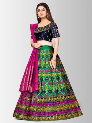 self design panelled lehenga - 17020474 - Standard Image - 2