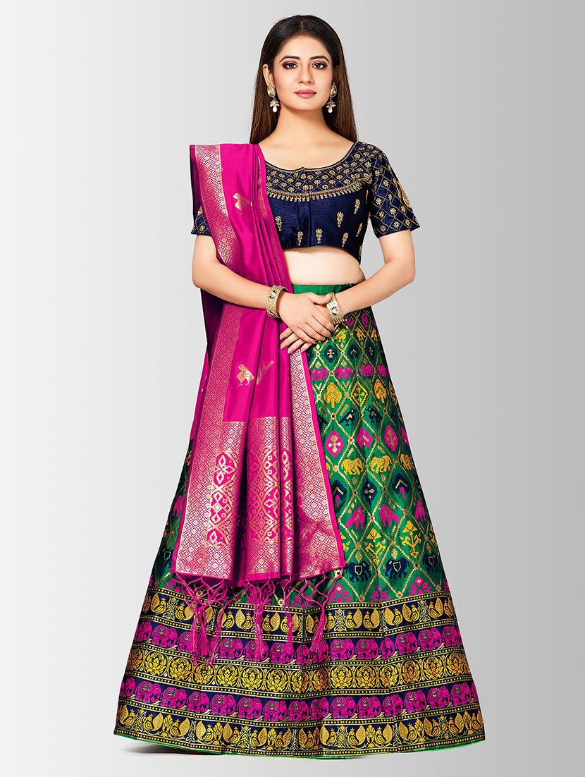 self design panelled lehenga - 17020474 - Zoom Image - 1