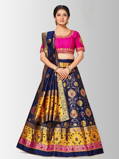 self design panelled lehenga - 17020489 - Very Small Image - 1