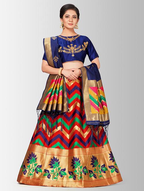 self design panneled lehenga - 17020519 - Standard Image - 1