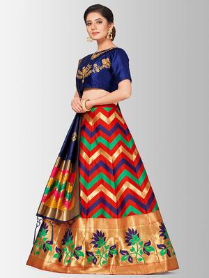 self design panneled lehenga - 17020519 - Standard Image - 2