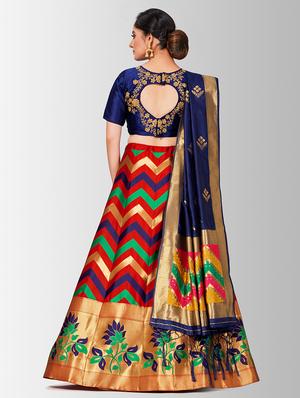 self design panneled lehenga - 17020519 - Standard Image - 3