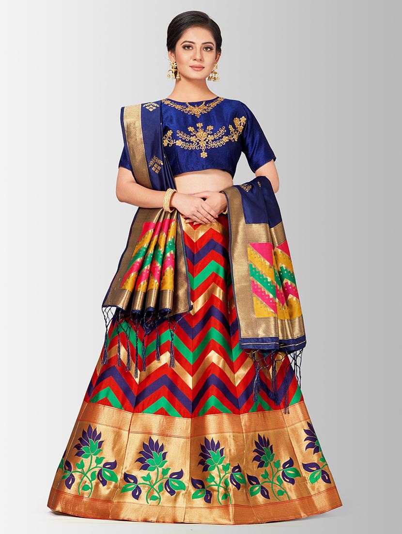 self design panneled lehenga - 17020519 - Zoom Image - 1