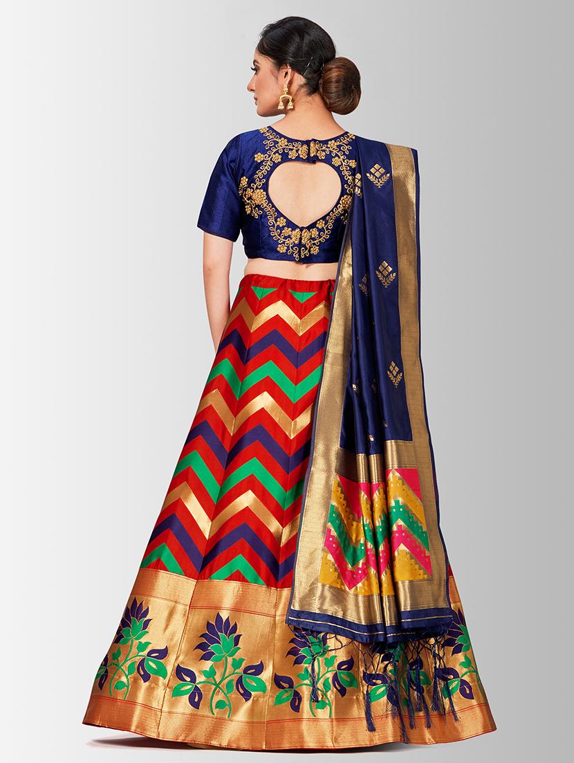 self design panneled lehenga - 17020519 - Zoom Image - 3