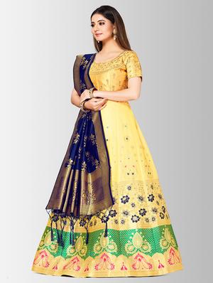 self design panneled lehenga - 17020548 - Standard Image - 2