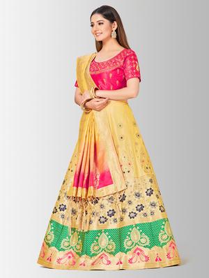 self design panneled lehenga - 17020549 - Standard Image - 2