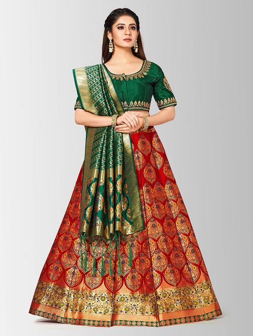 self design panneled lehenga - 17020575 - Standard Image - 1