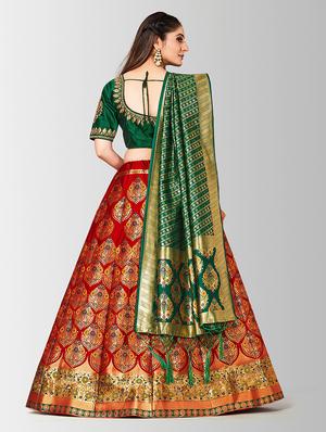 self design panneled lehenga - 17020575 - Standard Image - 3
