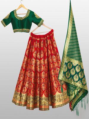 self design panneled lehenga - 17020575 - Standard Image - 4
