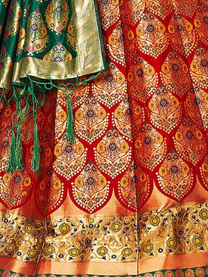 self design panneled lehenga - 17020575 - Standard Image - 6